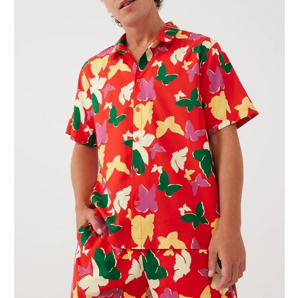 Outdoor Voices SolarCool Camp Collar Recreation Short Sleeve Button Down Shirt